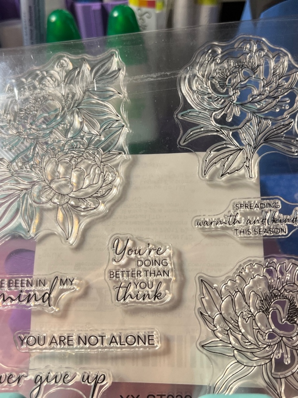 NWOT Acrylic Floral Stamp #YX039